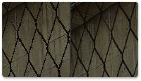 Beide neuen Antialiasing-Modi – das Transparenz-adaptive Supersampling und das Transparenz-adaptive Multisampling – eignen sich hervorragend für Außenszenen – etwa mit Zäunen und Pflanzen – und sonstige Szenen, bei denen Modelle von der Seite betrachtet sehr dünn werden.